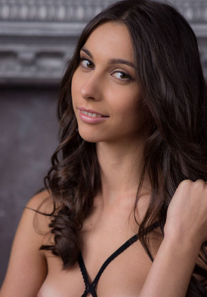 18 year old Alexis Crystal on knees for submissive cock serving action